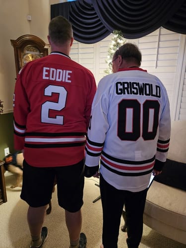 Cousin Eddie #2 Chicago Shitters Christmas Vacation Style Hockey Jersey photo review
