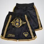 Kobe Bryant #8 Mamba Elite Black & Gold Basketball Shorts