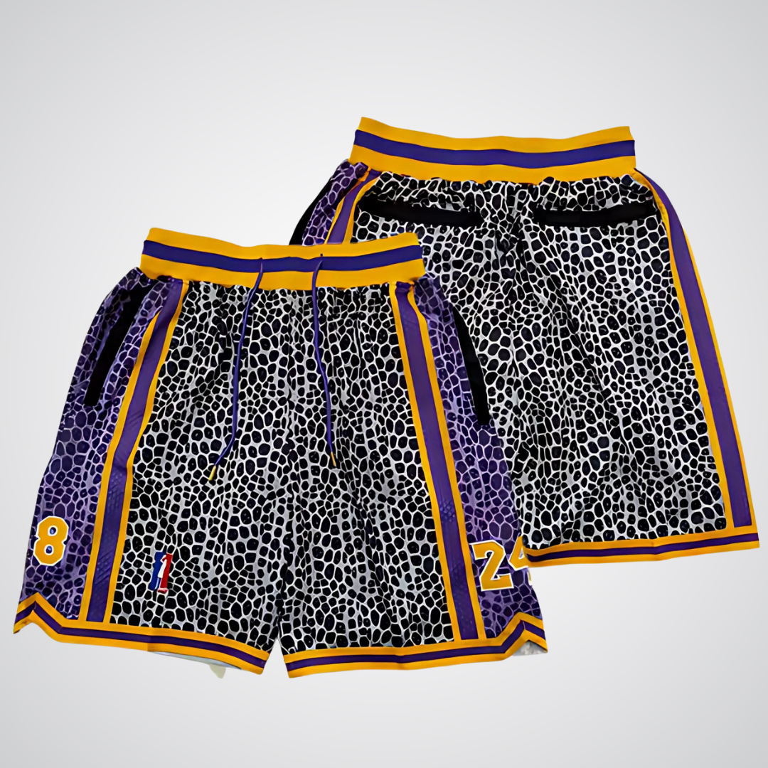 Kobe Bryant #8/#24 Mamba Legacy Black Leopard Basketball Shorts