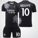 Real Madrid #10 Mbappé Black Rose Edition Soccer Jersey