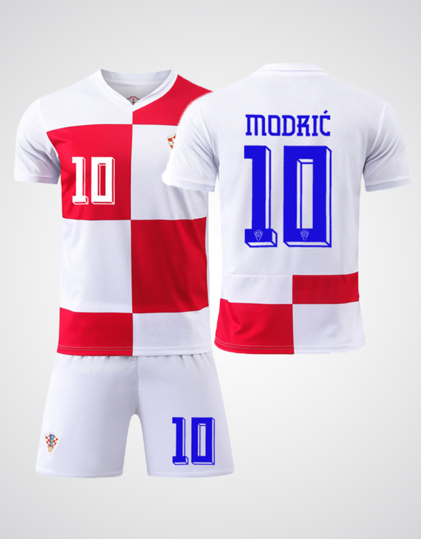 Luka Modrić #10 Croatia Checkered Soccer Jersey