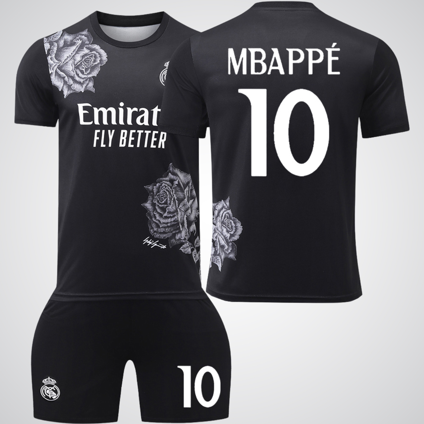 Mbappe Real Madrid Black Jersey, #10 Rose Edition | 99Jersey