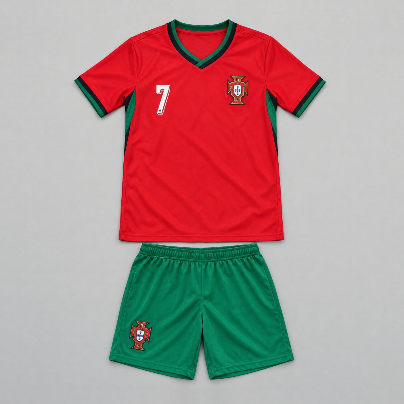 Ronaldo Portugal Youth Kit, #7 Home Set | 99Jersey