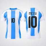 Lionel Messi #10 Argentina Stripes Soccer Jersey