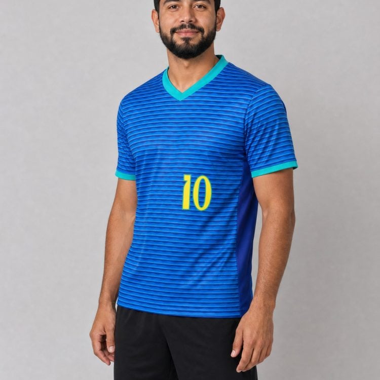 Neymar Jr Brazil Jersey, #10 Blue Away Soccer | 99Jersey