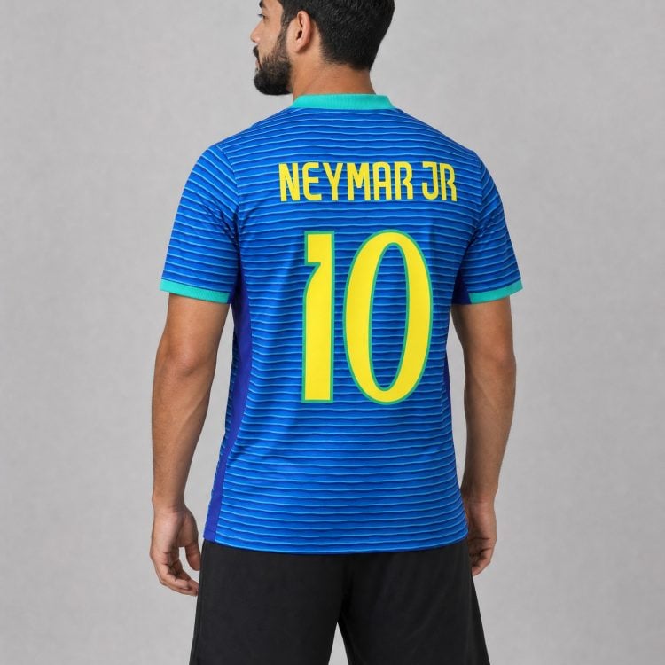 Neymar Jr Brazil Jersey, #10 Blue Away Soccer | 99Jersey