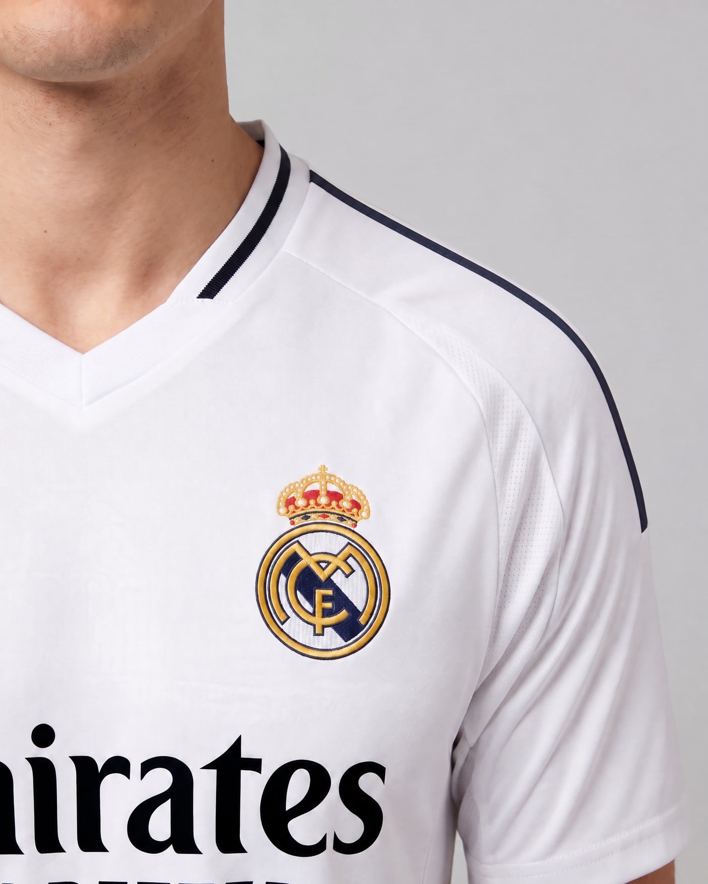 Cristiano Ronaldo #7 Real Madrid Legacy Soccer Jersey, close-up