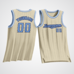 Customized Cream Pinstripe Basketball Jersey
