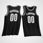 Customized Black and White Outline Basketball Jersey