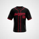 Customized Red Accent Pinstripe Baseball Jersey