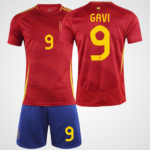 Gavi #9 Spain Home Soccer Jersey