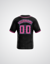 Customized Pink Accent Pinstripe Baseball Jersey