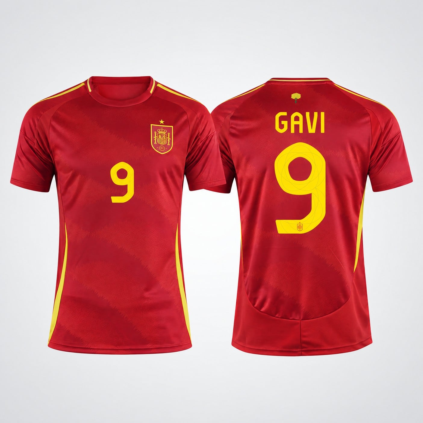 Gavi Spain Jersey, #9 La Roja Home Soccer Kit | 99Jersey