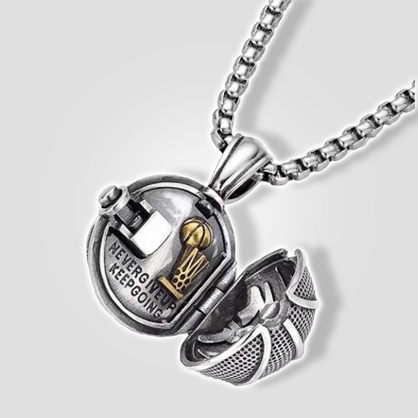 Kobe Bryant Openable Champion Trophy Basketball Necklace