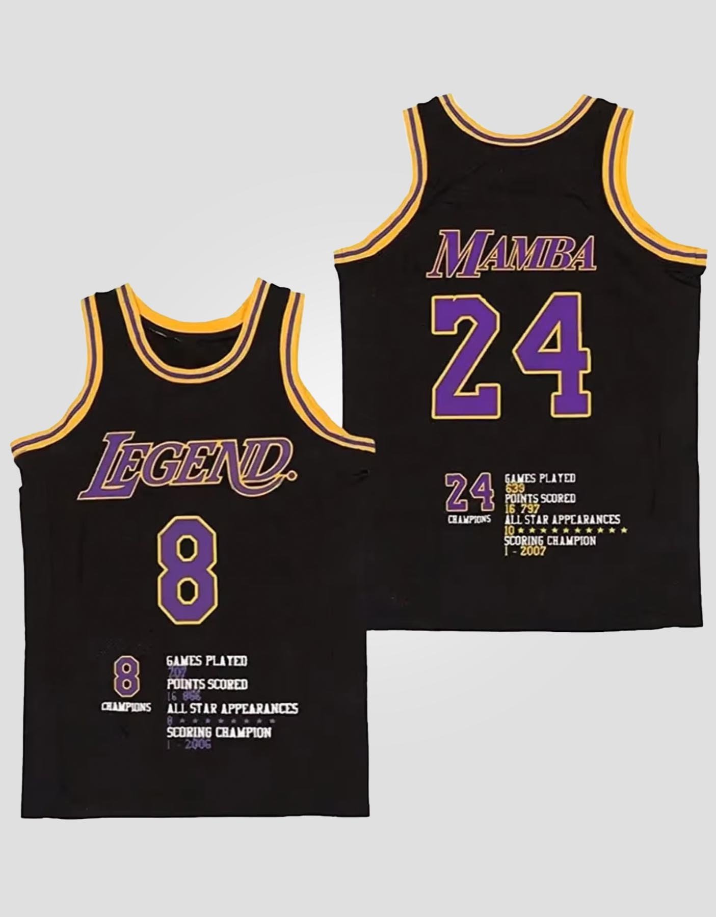 Kobe Bryant Tribute #8/#24 Mamba/Legend Basketball Jersey
