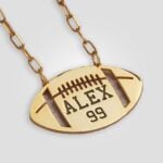 Personalized Gold Football Necklace