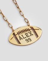 Personalized Gold Football Necklace