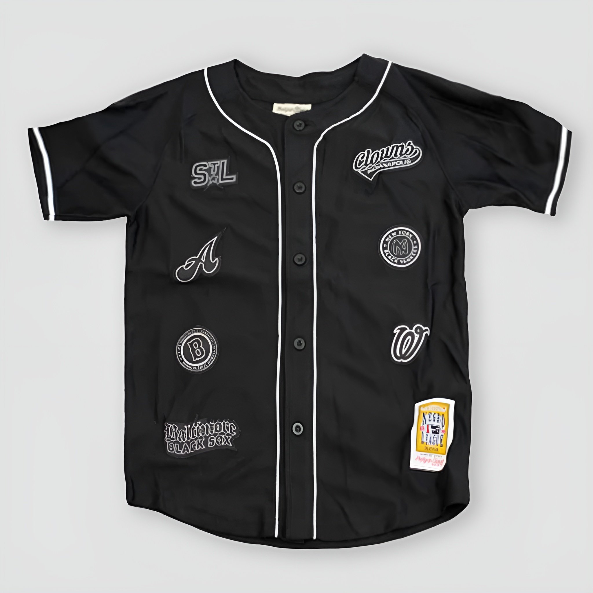 Youth Negro League Vertical Collage Button Down Baseball Jersey