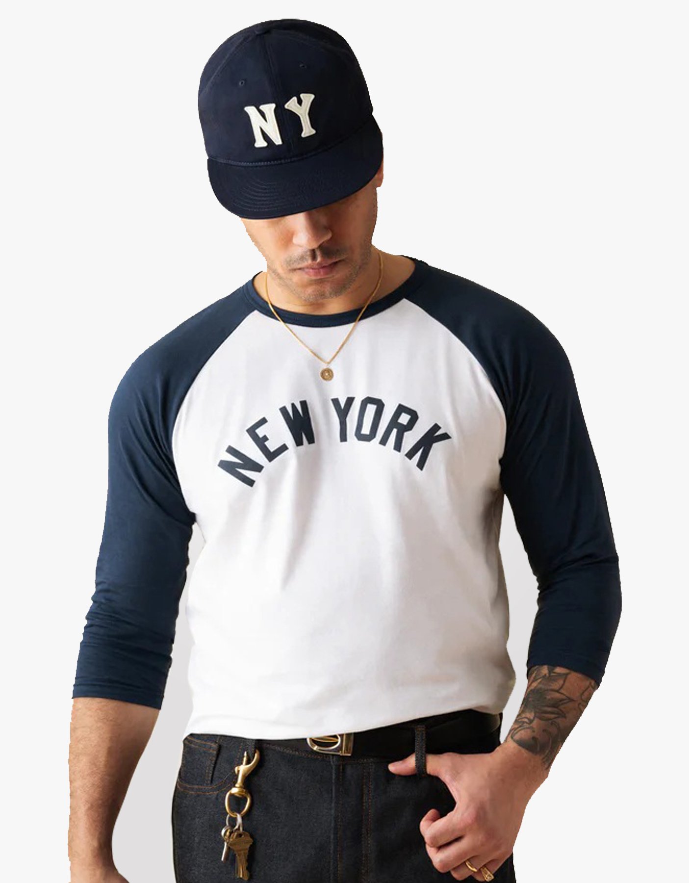 Black Yankees Inspired 'NY' Cotton Twill Ballcap Navy