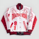 Youth Death Row Lightning Satin Jacket White