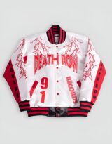 Youth Death Row Lightning Satin Jacket White