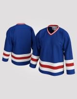 99 Basics 'Miracle USA-Inspired' Blank Hockey Jersey – Blue / White