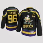 Charlie Conway #96 Mighty Ducks Hockey Jersey (Black)