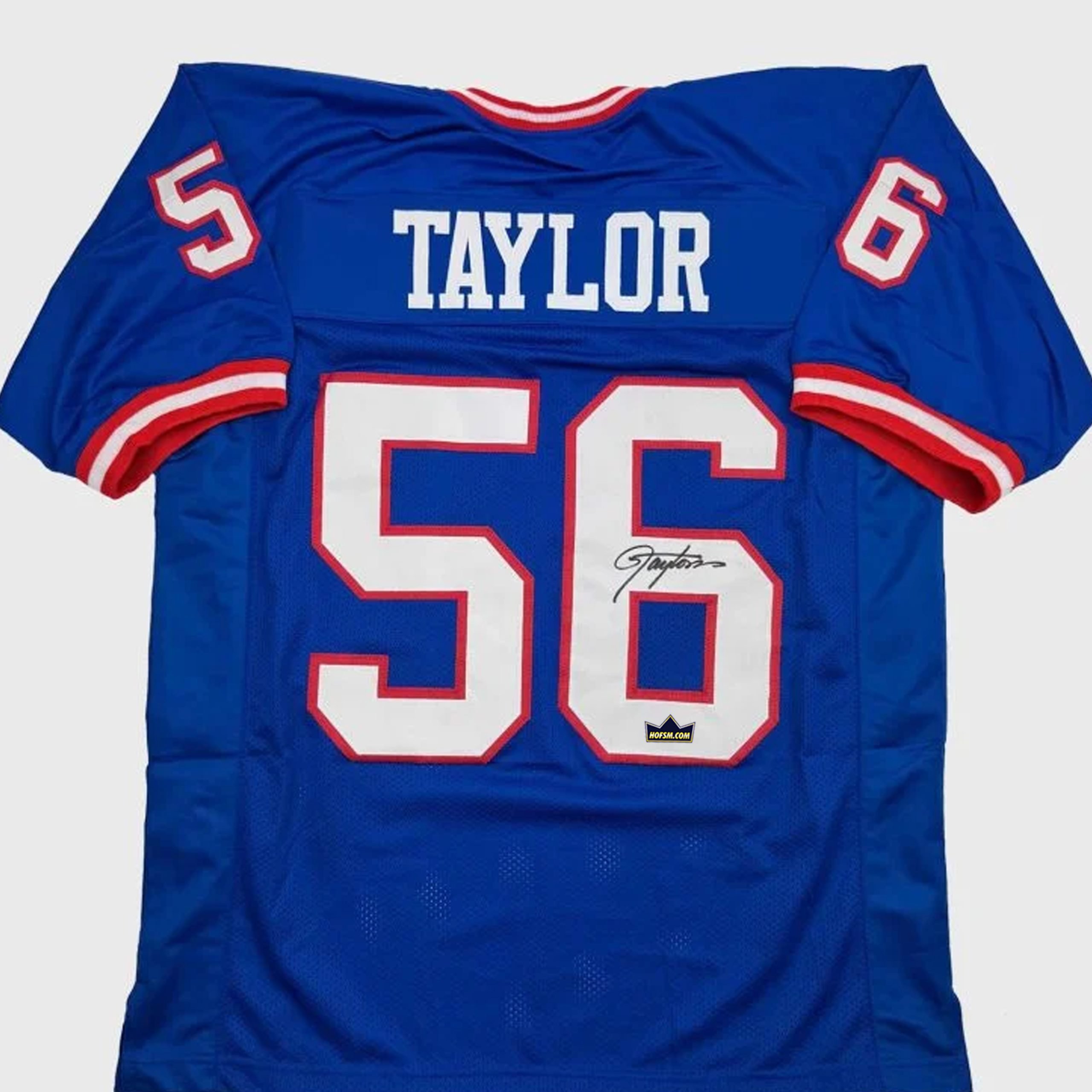 Lawrence Taylor #56 New York Blue Football Autographed Jersey