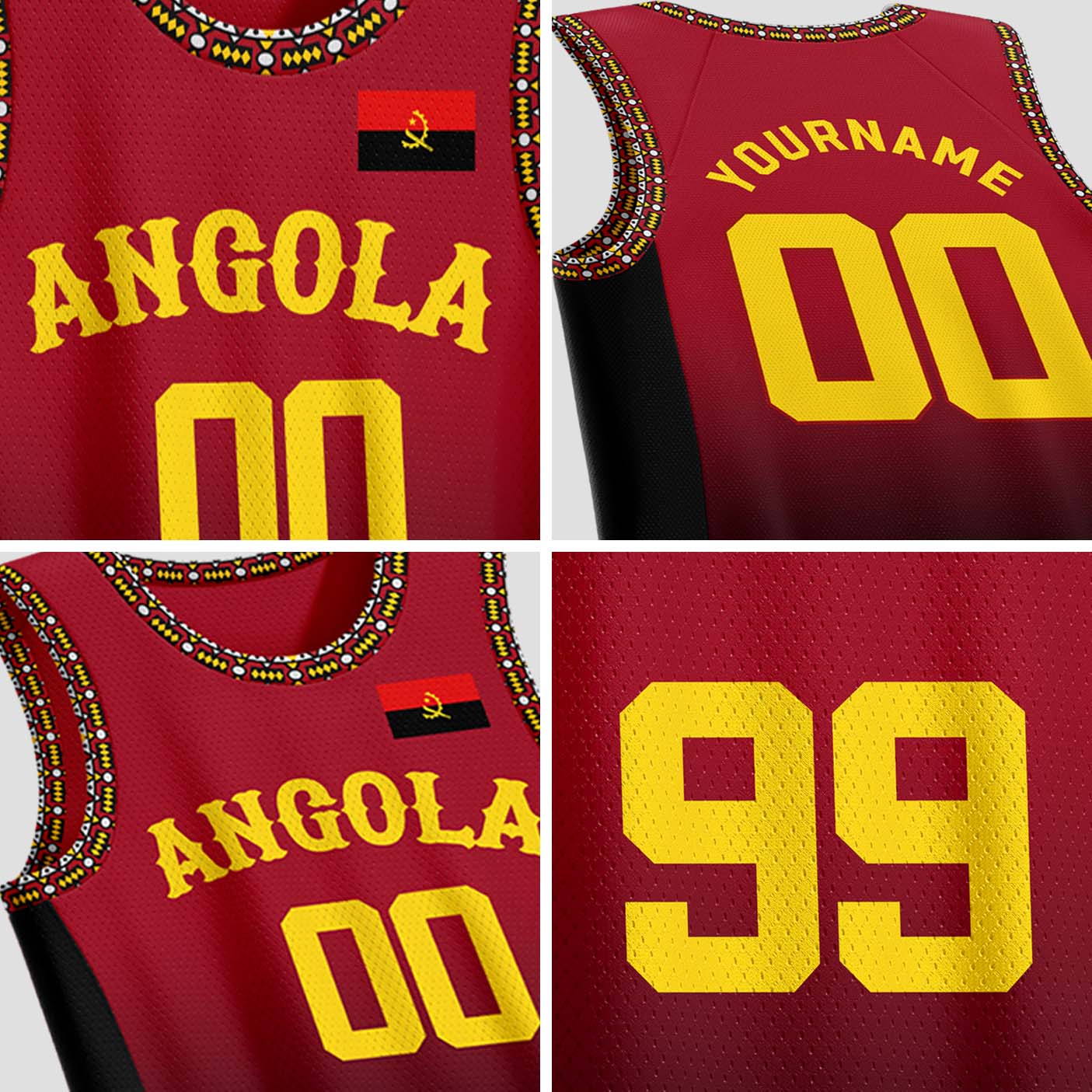 Angola Custom Basketball Jersey