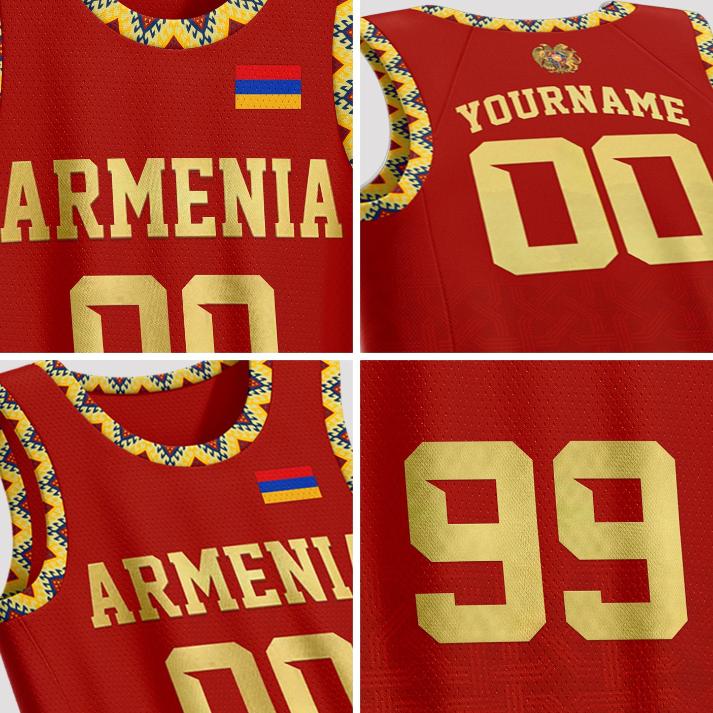 Armenia Custom Basketball Jersey