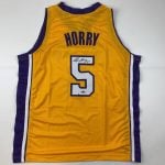 Robert Horry Autographed #5 Lakers Basketball Jersey