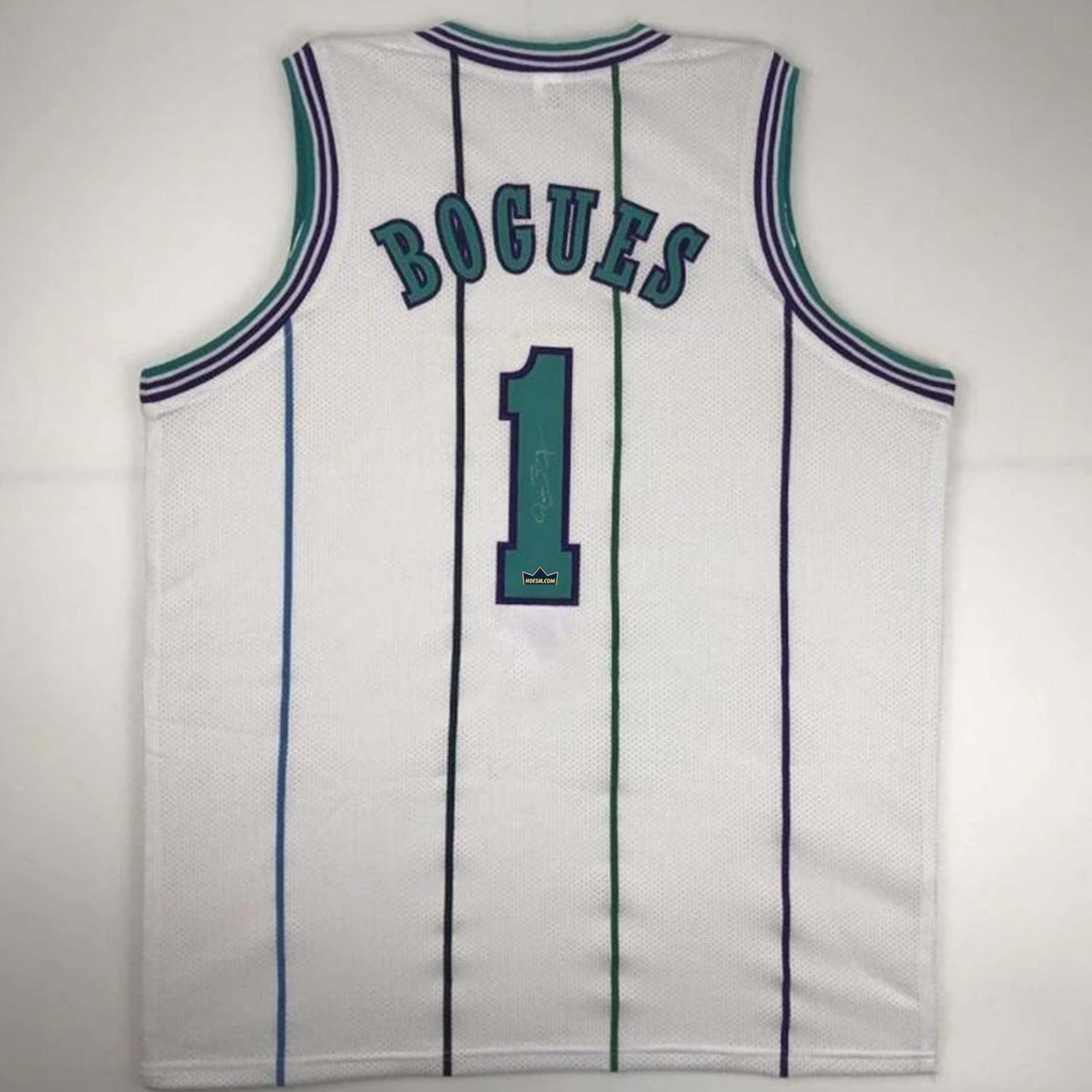 Muggsy Bogues Autographed #1 Charlotte Basketball Jersey
