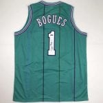 Muggsy Bogues Autographed #1 Charlotte Teal Basketball Jersey