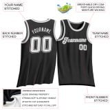 Custom Black White-Silver Gray Basketball Jersey