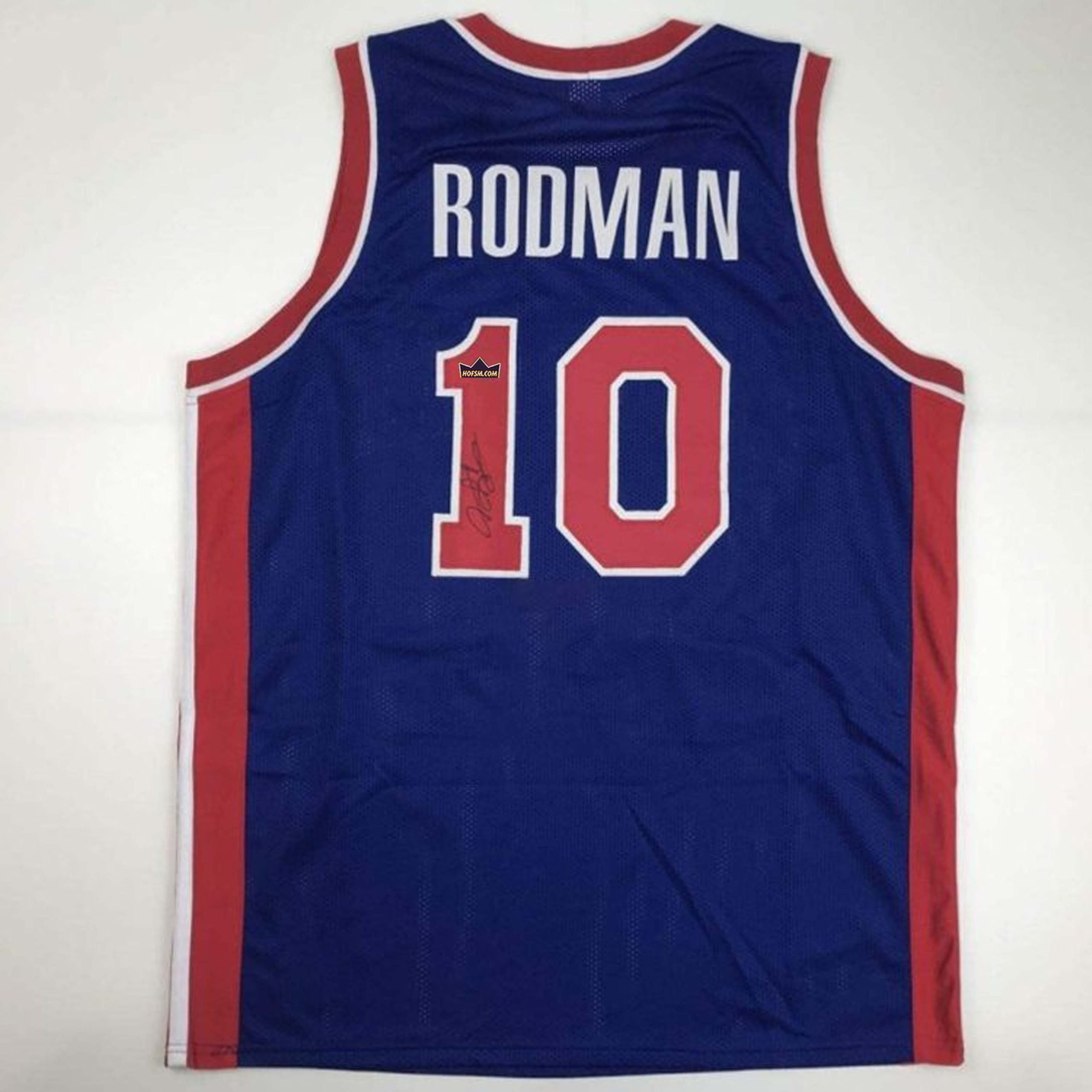 Dennis Rodman Autographed #10 Detroit Basketball Jersey