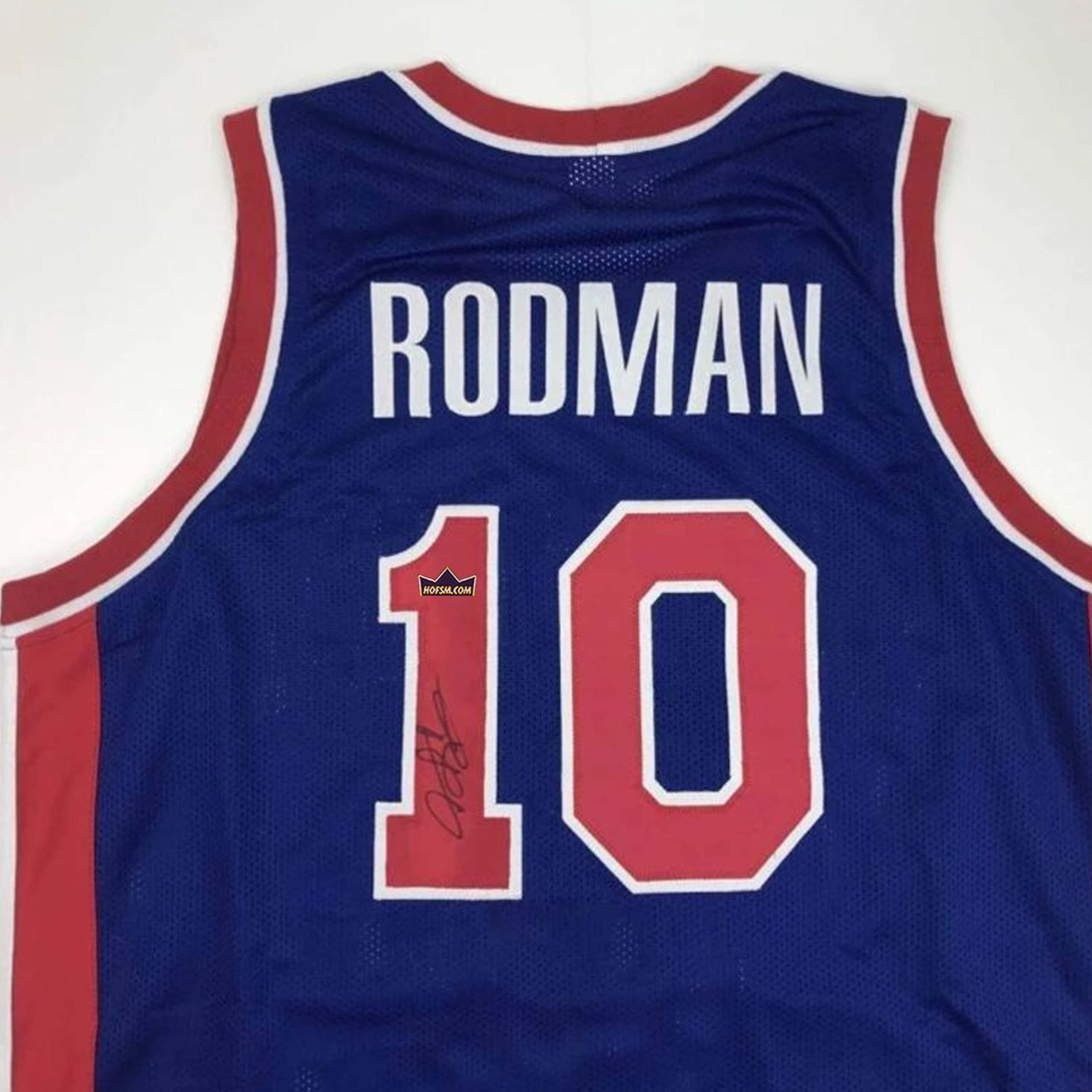 Dennis Rodman Autographed #10 Detroit Basketball Jersey