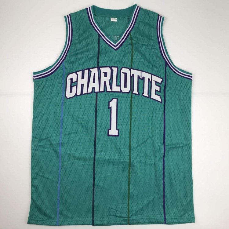 Muggsy Bogues Signed Jersey, #1 Charlotte Teal | 99Jersey