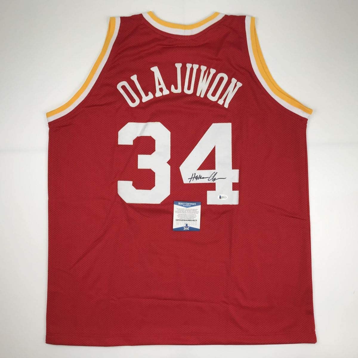 Hakeem Olajuwon Autographed #34 Houston Basketball Jersey