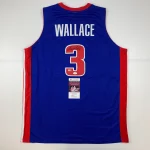 Ben Wallace Autographed #3 Detroit Basketball Jersey