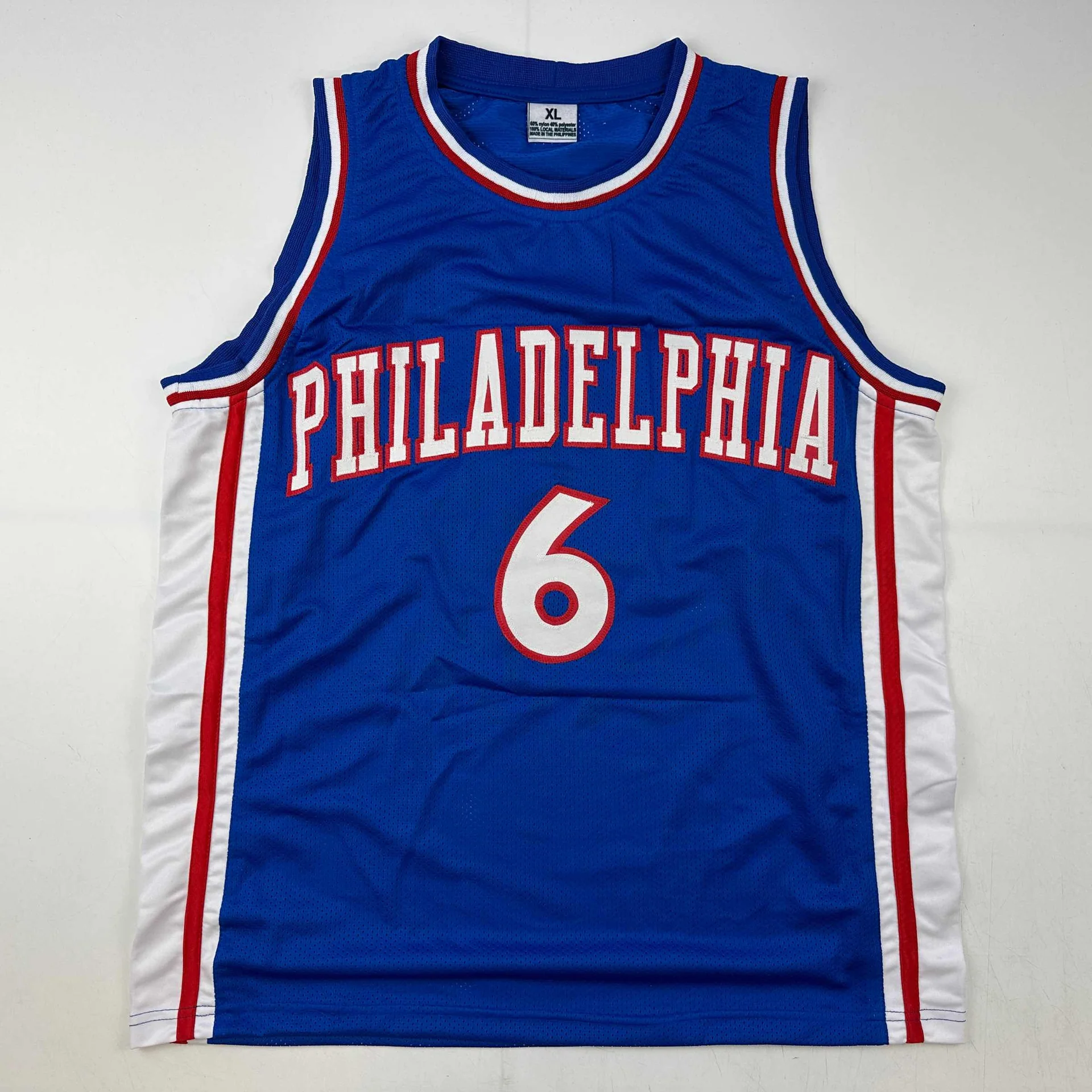 Julius Erving Autographed #6 Philadelphia Basketball Jersey