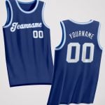 Custom Royal White-Light Blue Basketball Jersey