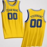 Custom Gold Royal-White Basketball Jersey