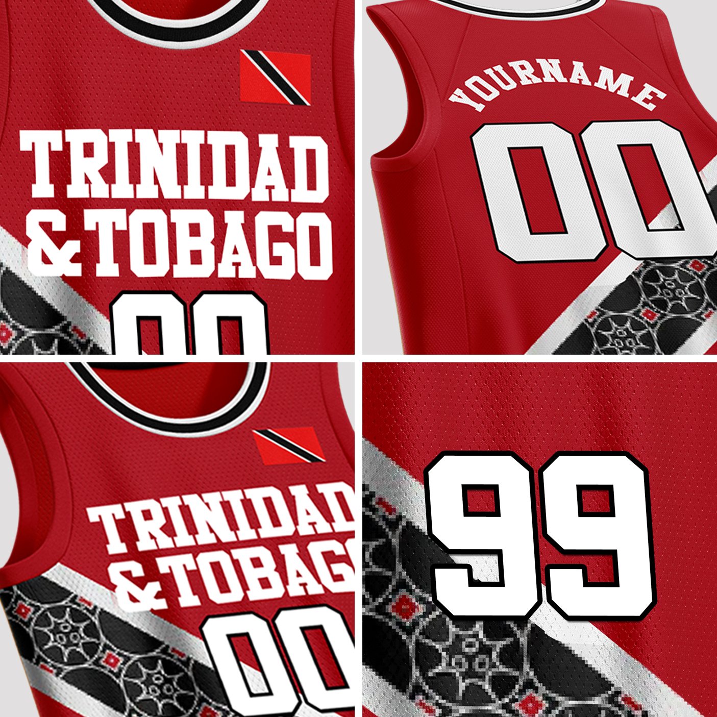 Trinidad & Tobago Custom Basketball Jersey