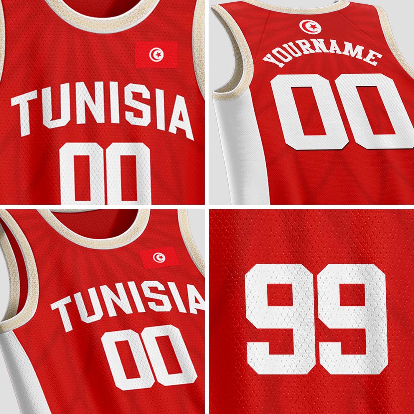 Tunisia Custom Basketball Jersey