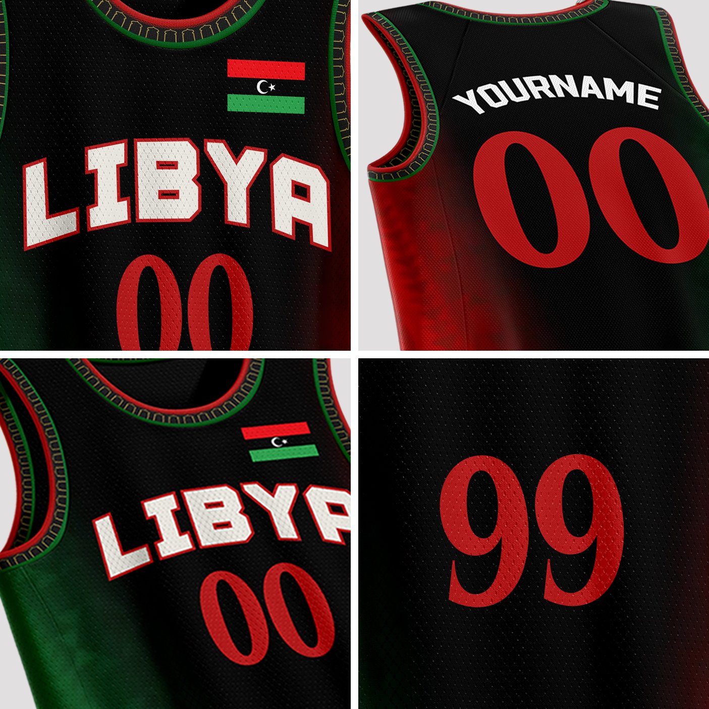 Libya Custom Basketball Jersey