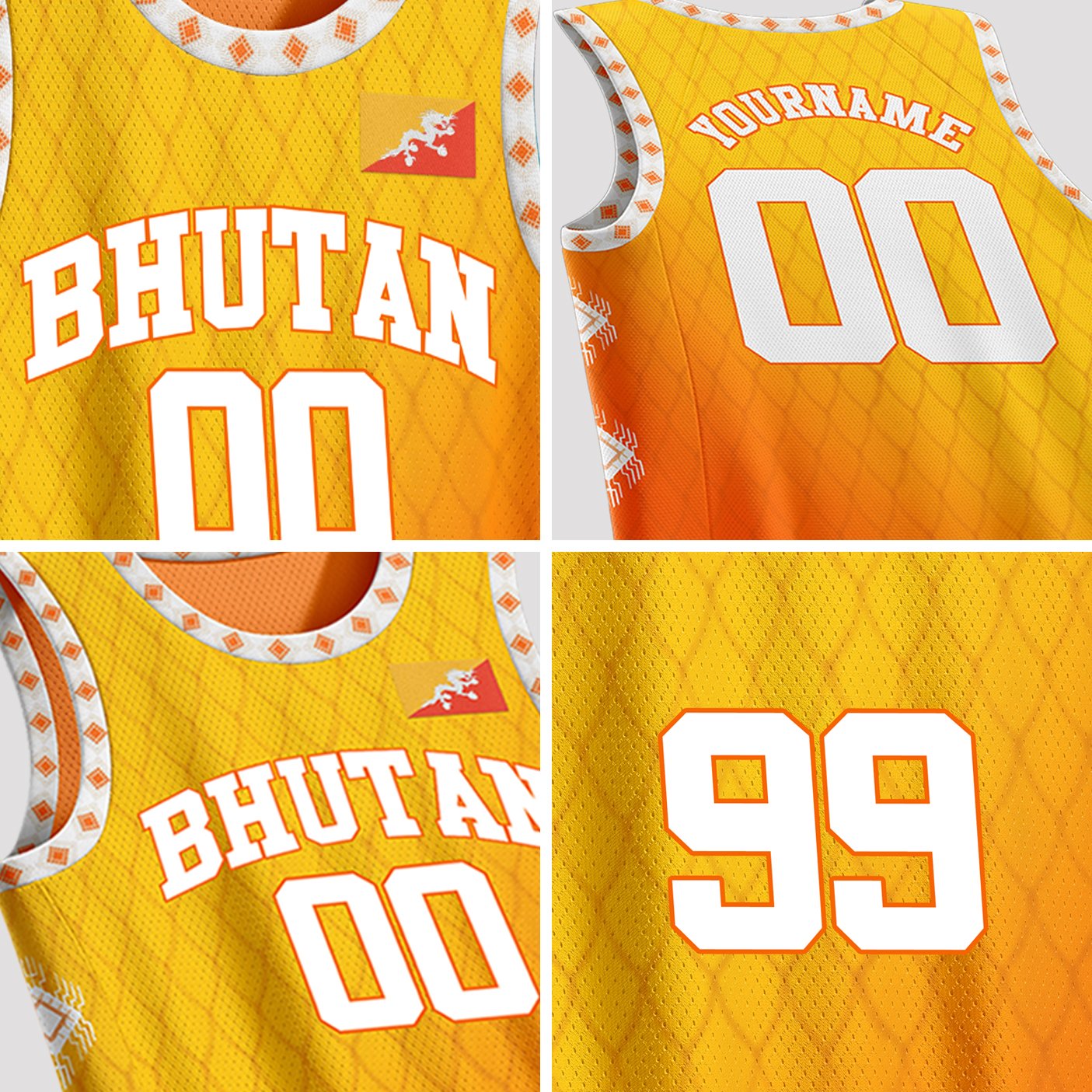 Bhutan Custom Basketball Jersey