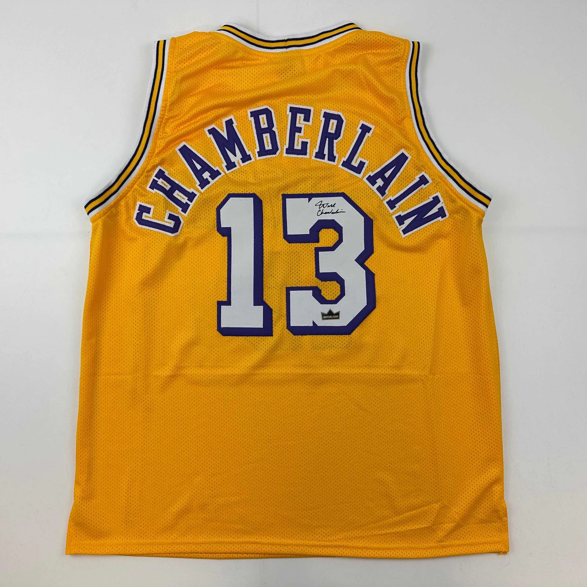 Wilt Chamberlain Autographed #13 Lakers Basketball Jersey