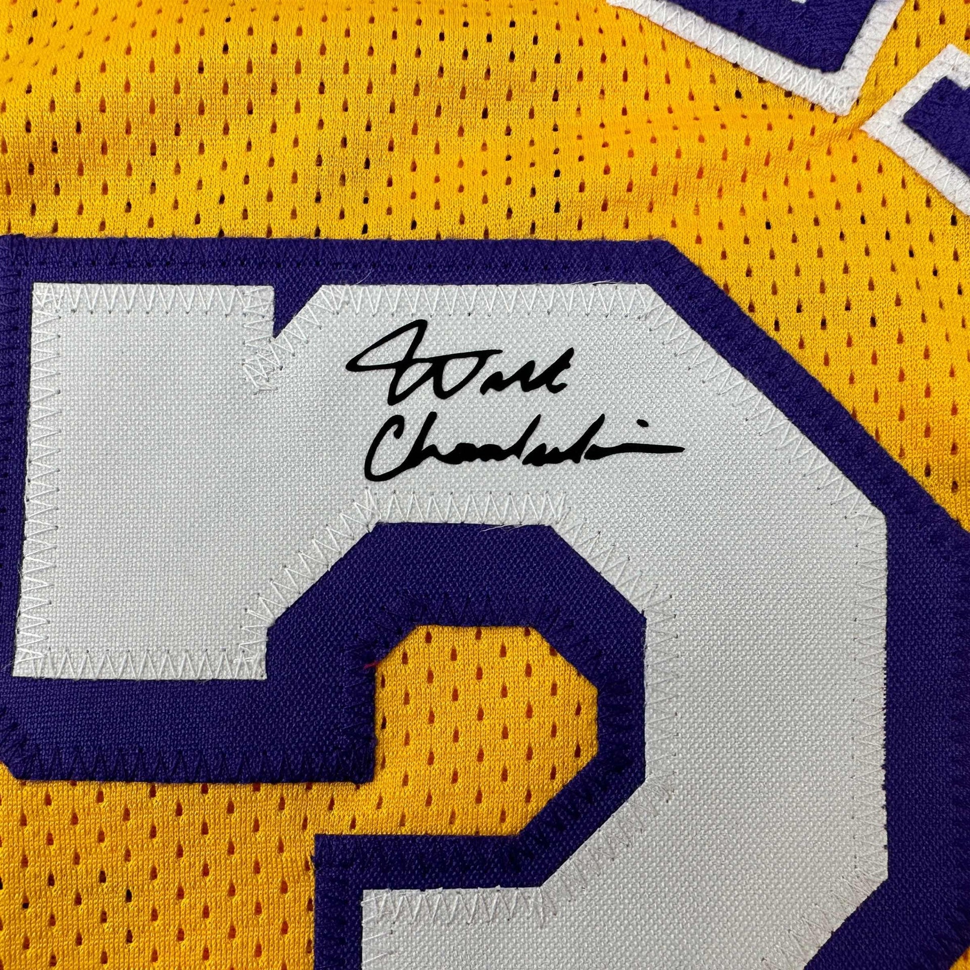 Wilt Chamberlain Autographed #13 Lakers Basketball Jersey