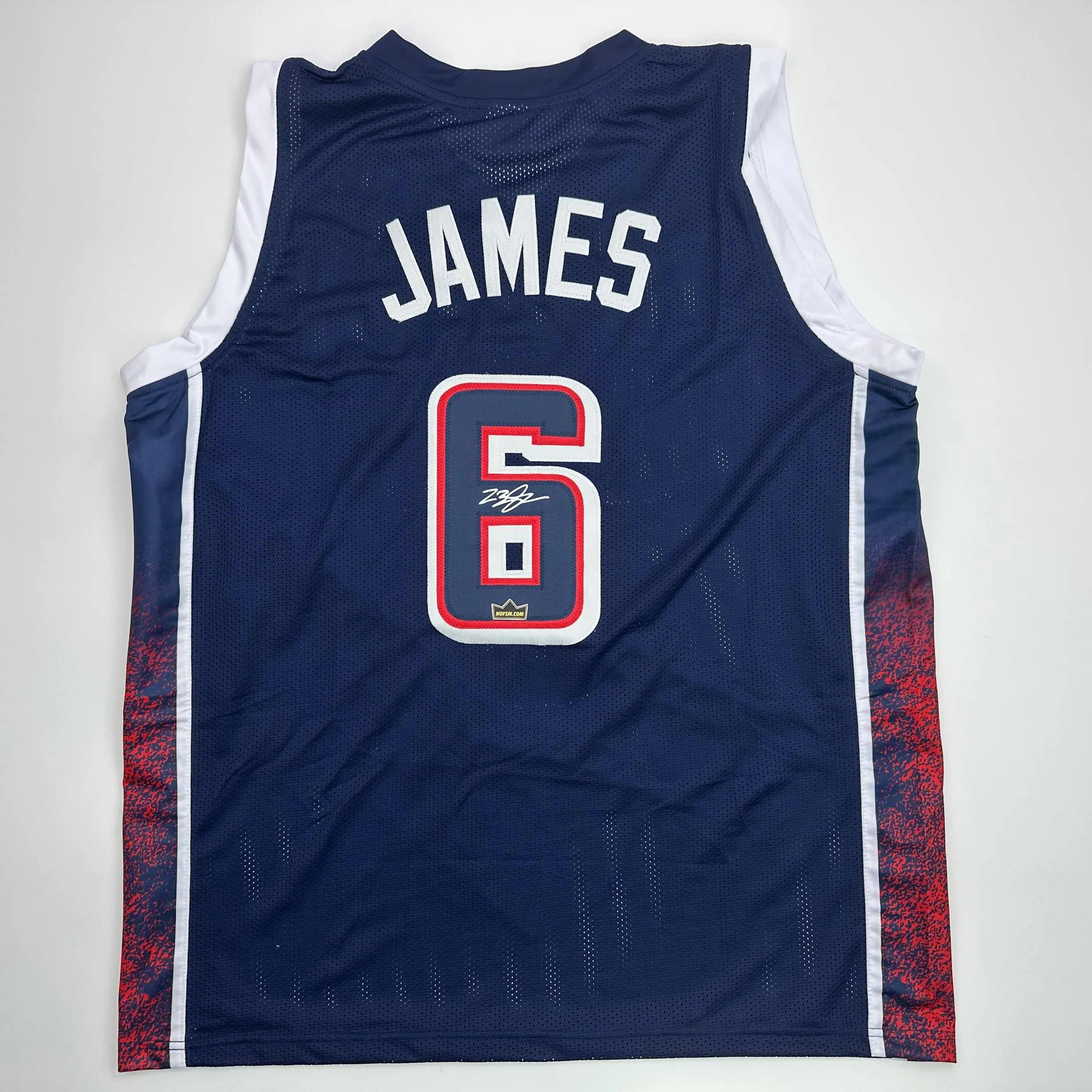 Lebron James Autographed #6 Team USA Basketball Jersey