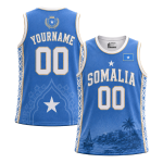 Somalia Custom Sky Blue Basketball Jersey